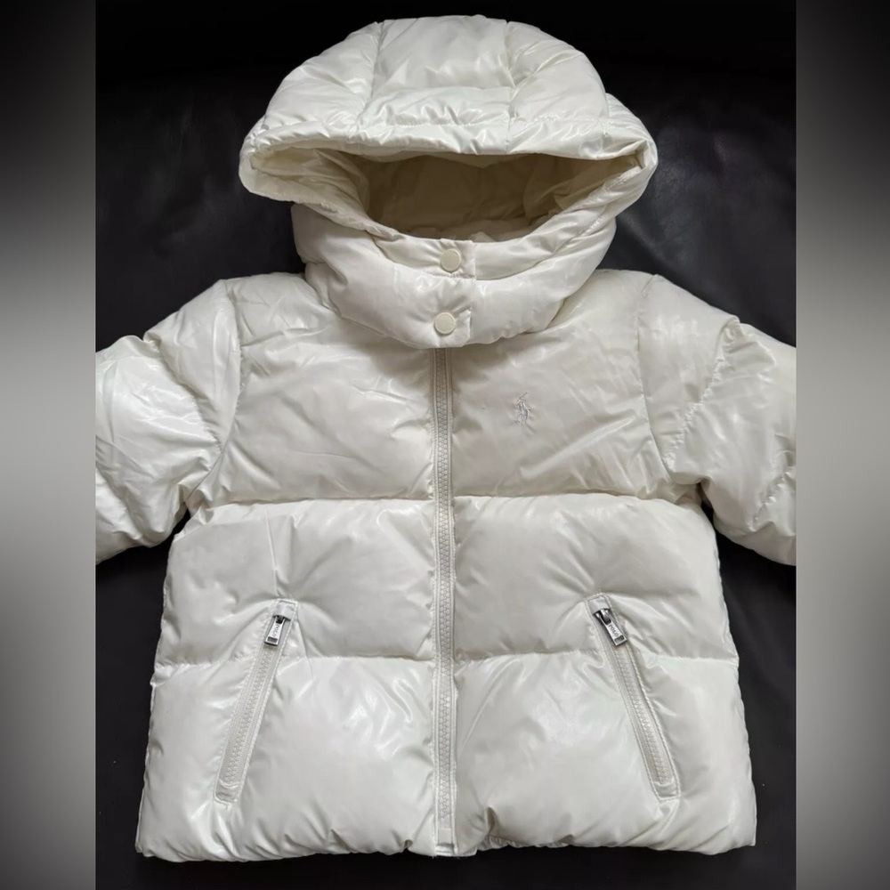 Polo By Ralph Lauren Down Jacket White Unisex Kids 3T Pre Owned